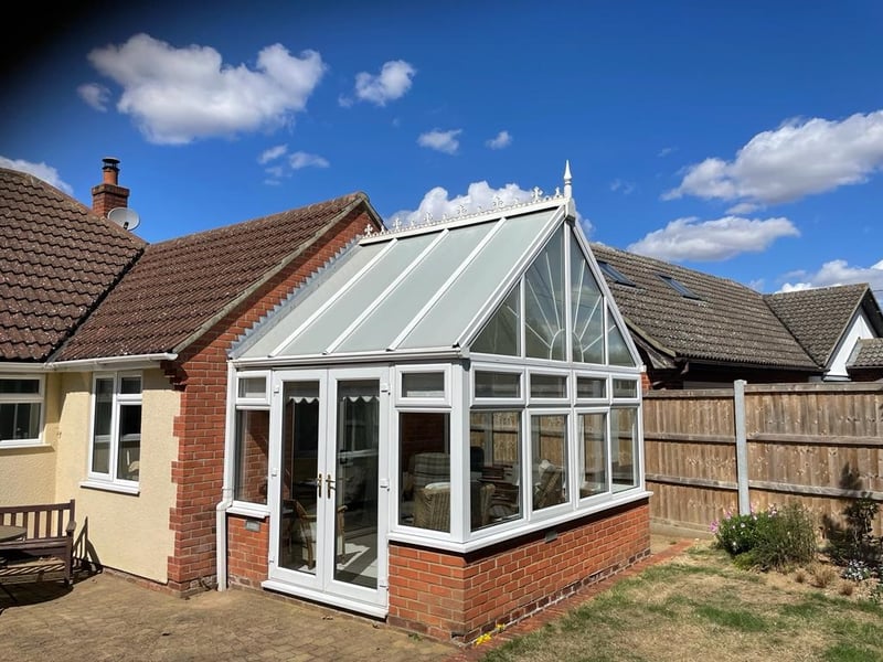 Hawcroft family initial conservatory with a polycarbonate roof