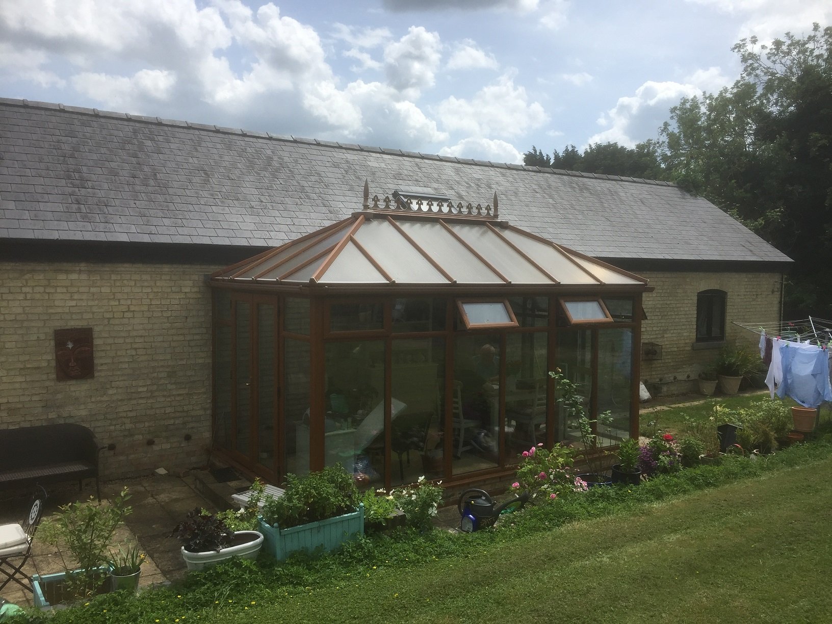 Conservatory in Cambridge before a Guardian Warm Roof Transformation